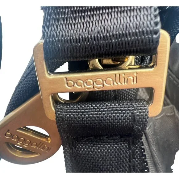 Baggallini Black Crossbody Bag Purse Gold-Tone Accents Travel Accessory - Picture 9 of 9
